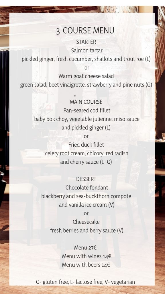 3Course Special Menu Platz